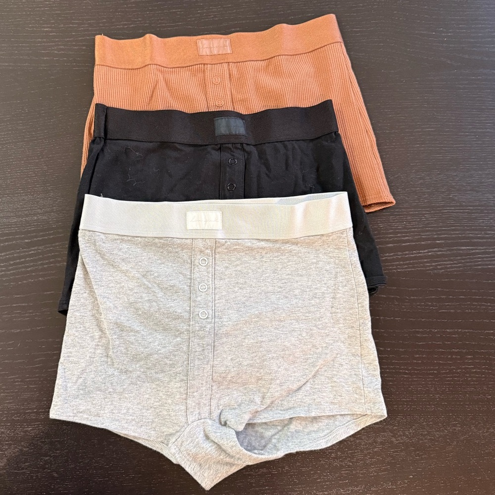 Victoria’s Secret PINK - Boxer Briefs Set - Grey Black, Tan Small